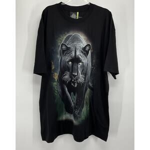 Rock Eagle Glow in the Dark Black Panther Graphic T-Shirt XL 46/48 Gothcore Rave